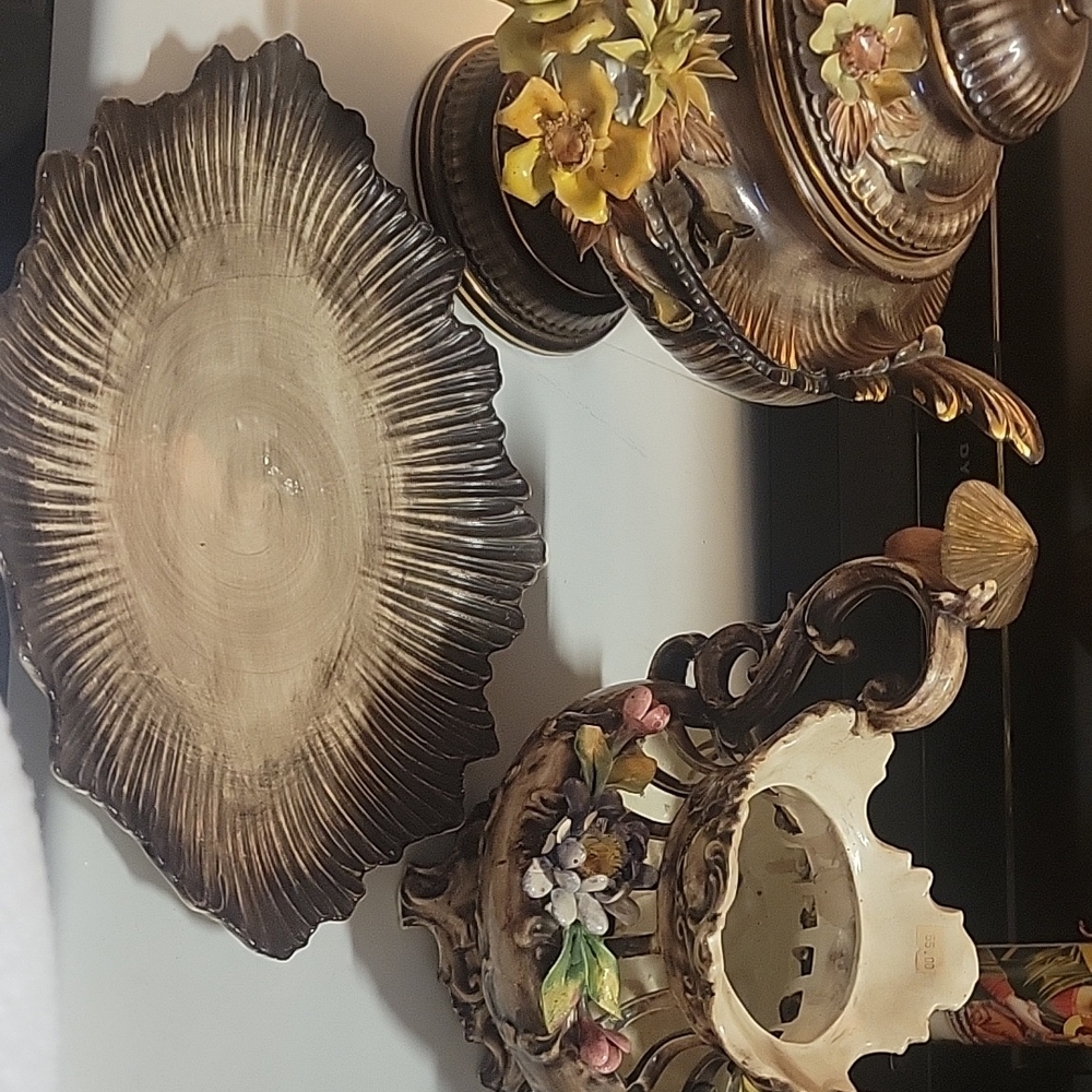 Vintage Ceramic Floral Decor Set